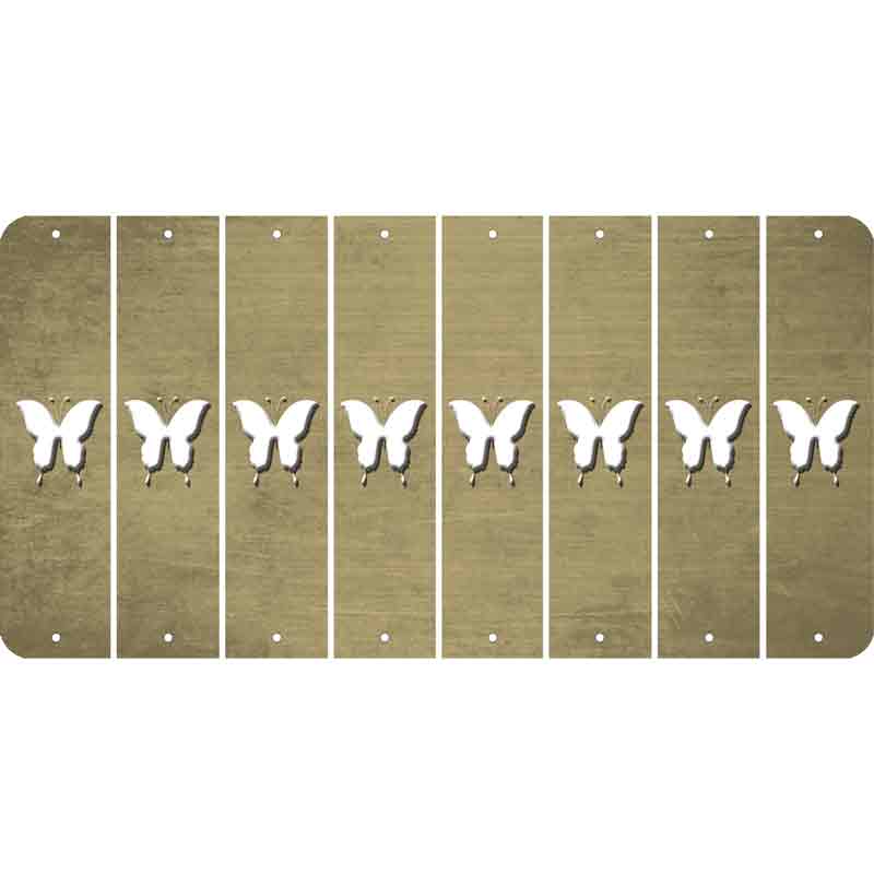 Gold Oil Rubbed Cut Fun Strips (Set of 8) BUTTERFLY