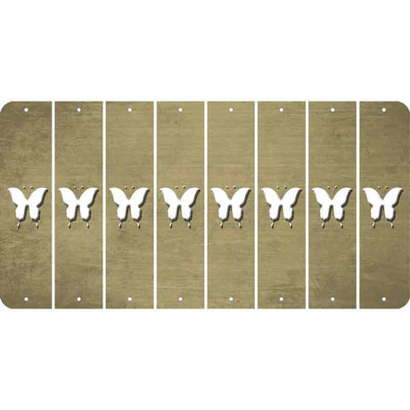 Gold Oil Rubbed Cut Fun Strips (Set of 8) BUTTERFLY