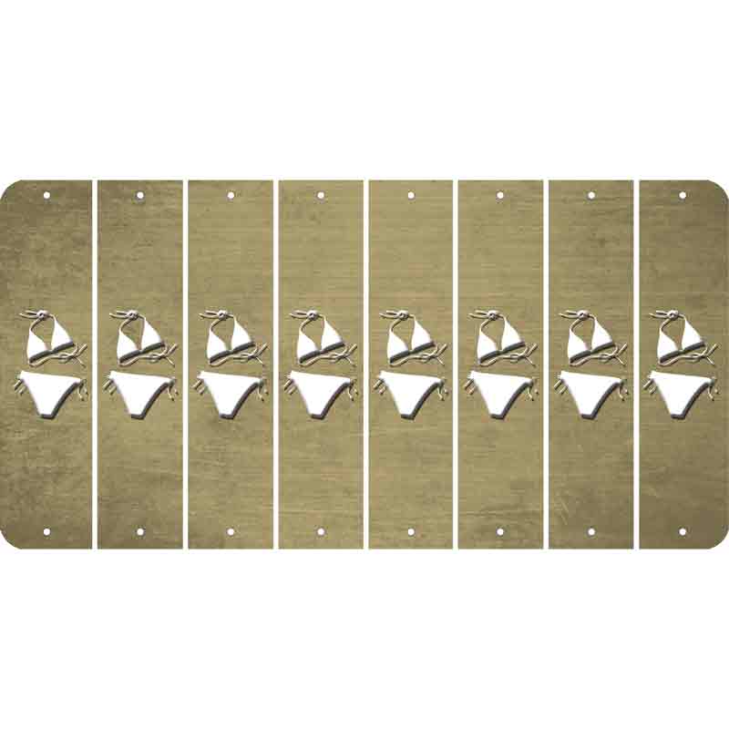 Gold Oil Rubbed Cut Fun Strips (Set of 8) BIKINI