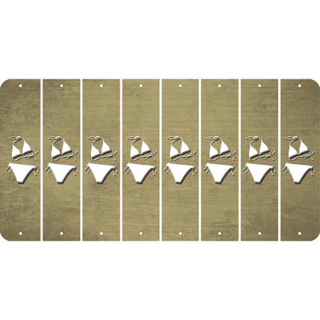 Gold Oil Rubbed Cut Fun Strips (Set of 8) BIKINI