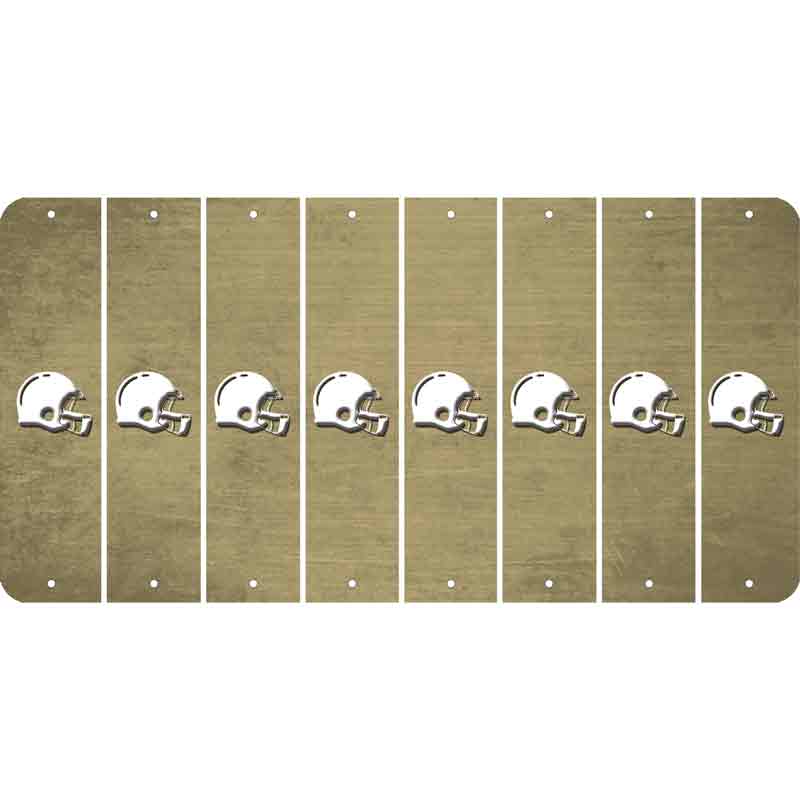 Gold Oil Rubbed Cut Fun Strips (Set of 8) FOOTBALL HELMET