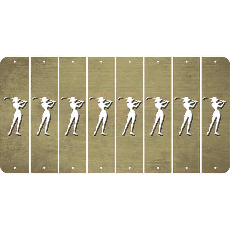 Gold Oil Rubbed Cut Fun Strips (Set of 8) MALE GOLFER