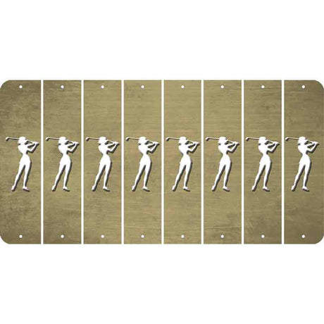 Gold Oil Rubbed Cut Fun Strips (Set of 8) MALE GOLFER