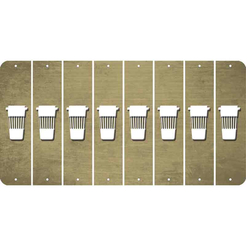 Gold Oil Rubbed Cut Fun Strips (Set of 8) LATTE