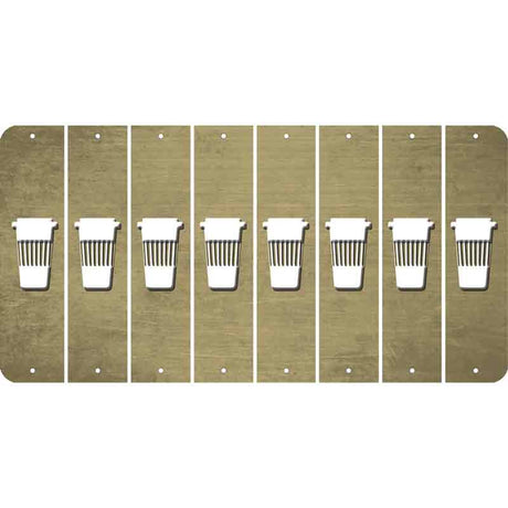 Gold Oil Rubbed Cut Fun Strips (Set of 8) LATTE