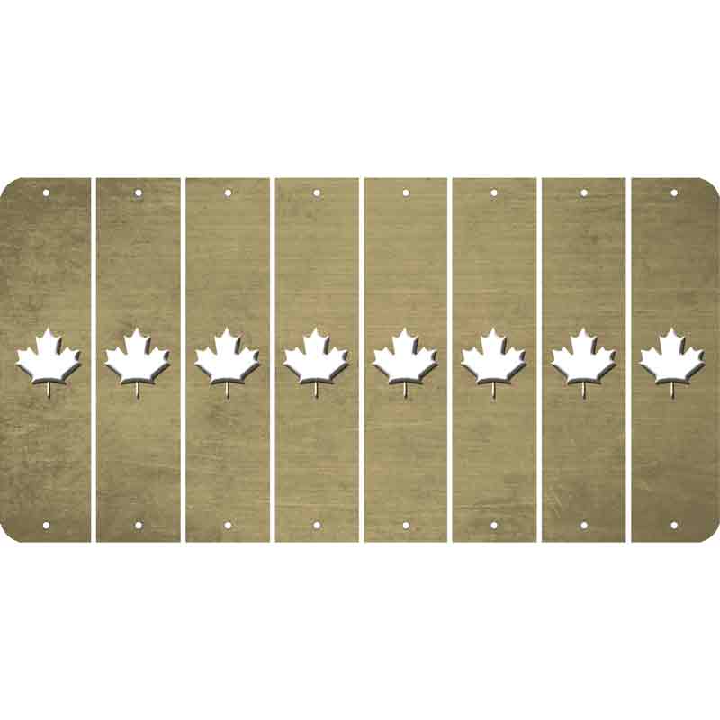 Gold Oil Rubbed Cut Fun Strips (Set of 8) MAPLE LEAF