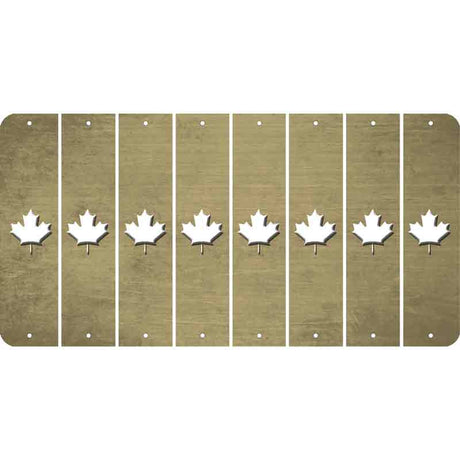 Gold Oil Rubbed Cut Fun Strips (Set of 8) MAPLE LEAF