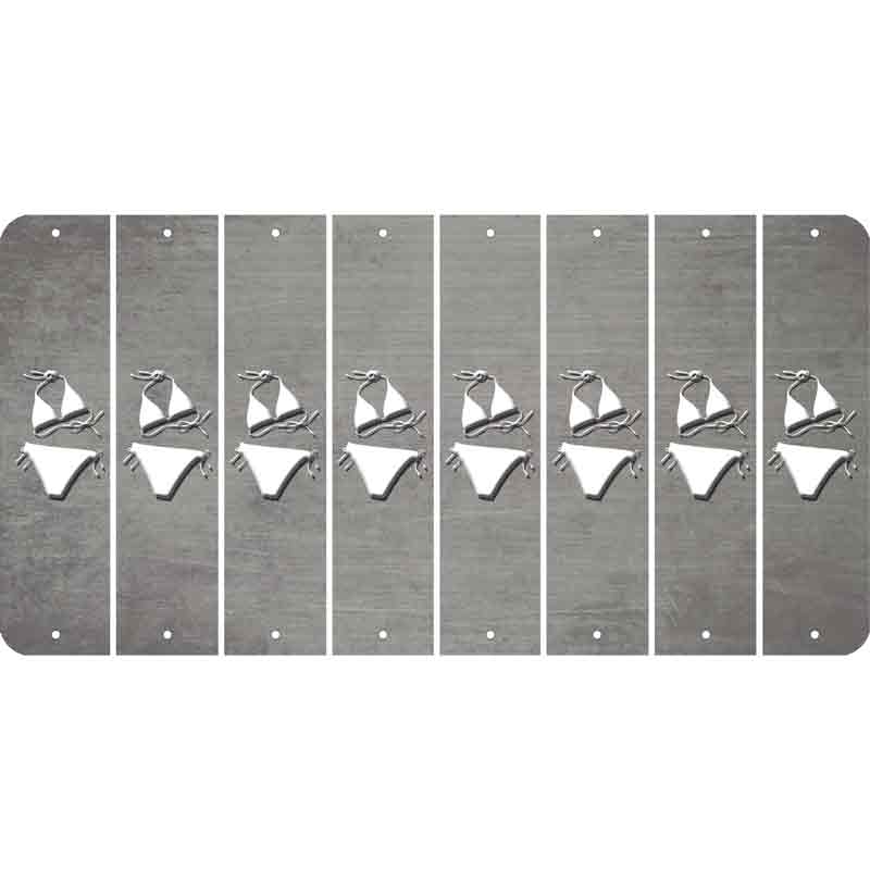 Gray Oil Rubbed Cut Fun Strips (Set of 8) BIKINI