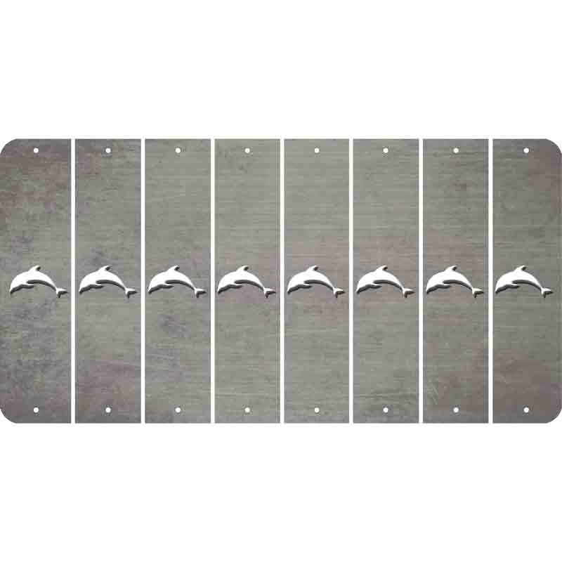 Gray Oil Rubbed Cut Fun Strips (Set of 8) DOLPHIN