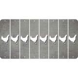 Gray Oil Rubbed Cut Fun Strips (Set of 8) CHICKEN