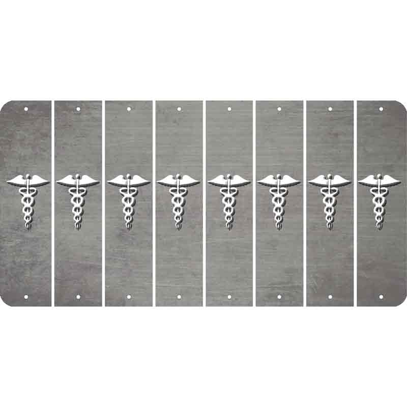 Gray Oil Rubbed Cut Fun Strips (Set of 8) CADUCEUS