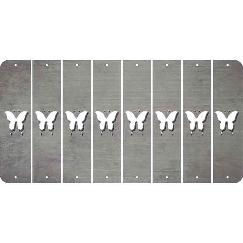 Gray Oil Rubbed Cut Fun Strips (Set of 8) BUTTERFLY