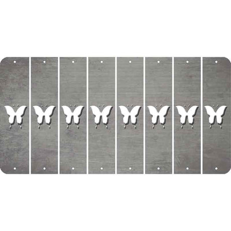 Gray Oil Rubbed Cut Fun Strips (Set of 8) BUTTERFLY