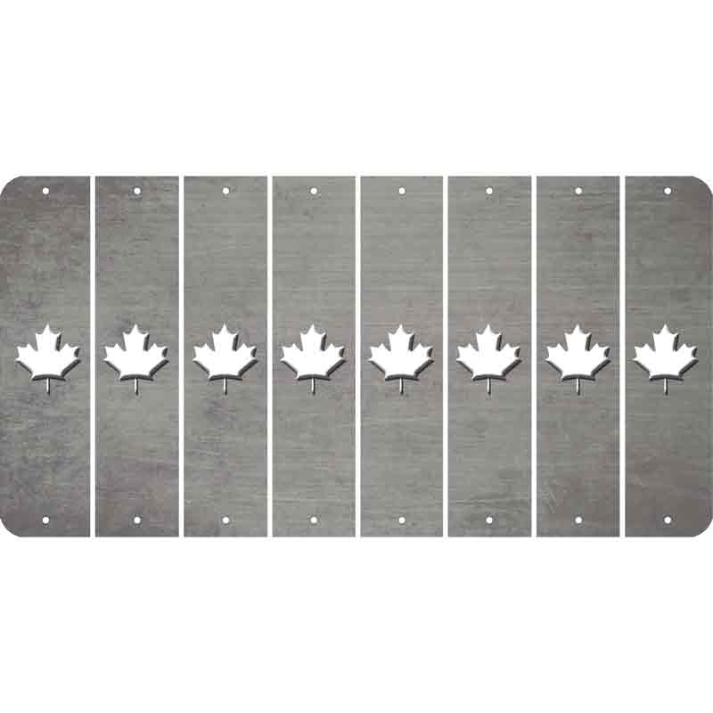 Gray Oil Rubbed Cut Fun Strips (Set of 8) MAPLE LEAF