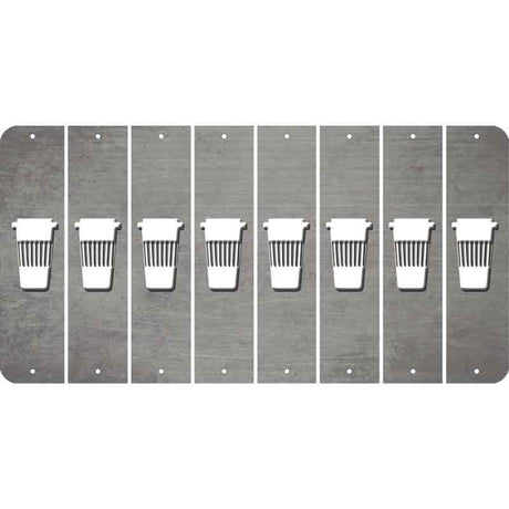 Gray Oil Rubbed Cut Fun Strips (Set of 8) LATTE