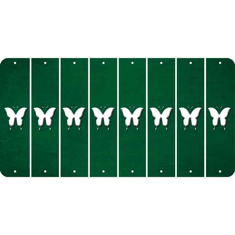 Green Oil Rubbed Cut Fun Strips (Set of 8) BUTTERFLY