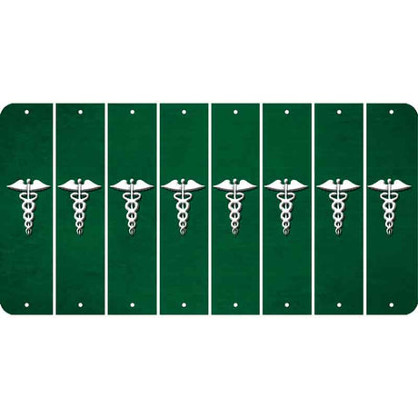 Green Oil Rubbed Cut Fun Strips (Set of 8) CADUCEUS