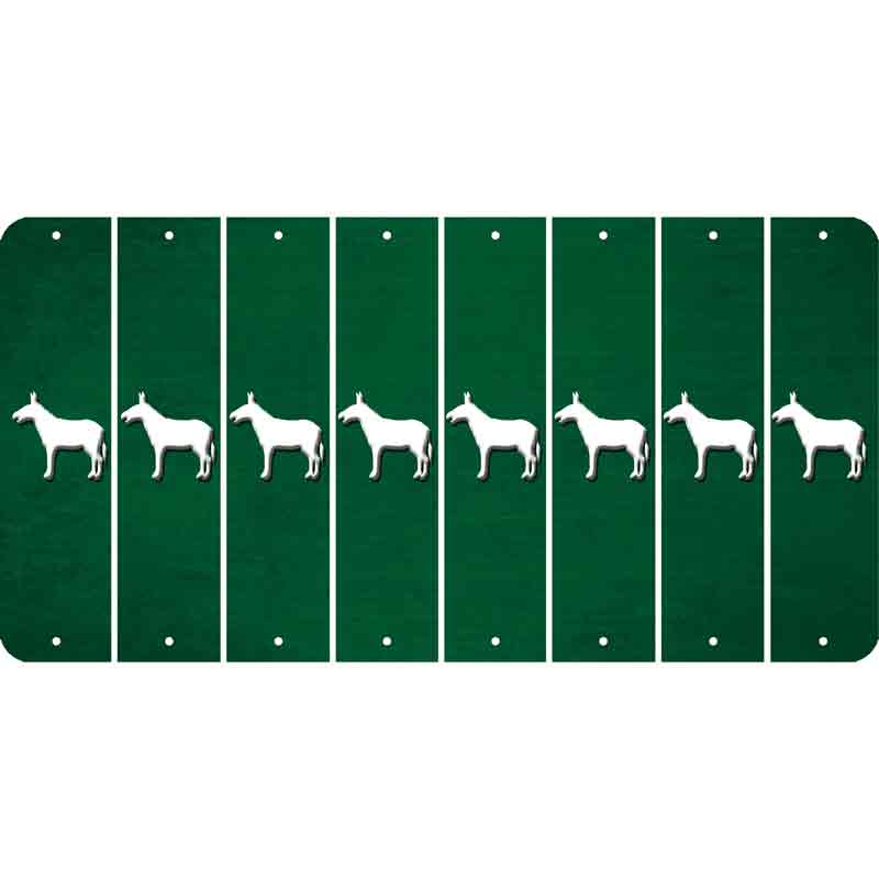 Green Oil Rubbed Cut Fun Strips (Set of 8) DONKEY