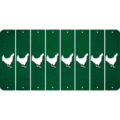 Green Oil Rubbed Cut Fun Strips (Set of 8) CHICKEN