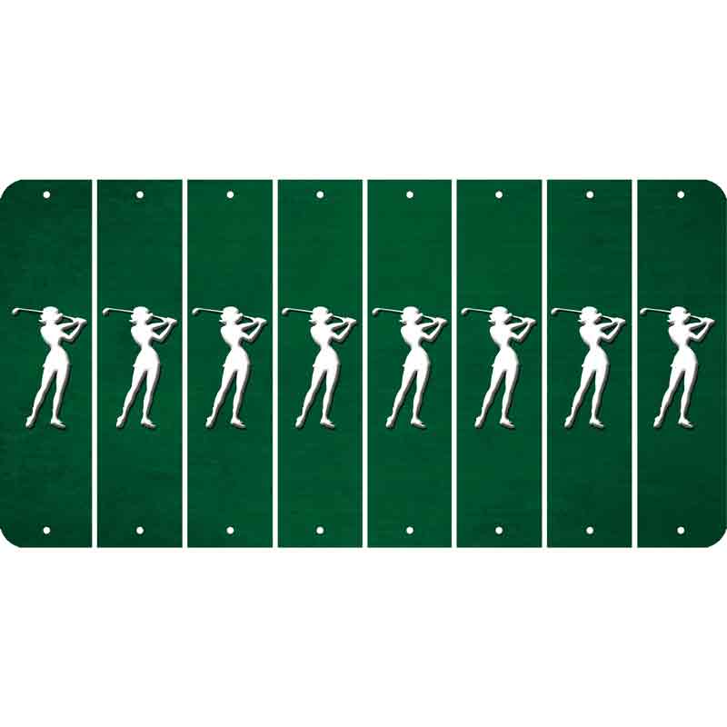 Green Oil Rubbed Cut Fun Strips (Set of 8) MALE GOLFER