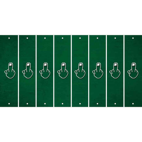 Green Oil Rubbed Cut Fun Strips (Set of 8) MIDDLE FINGER