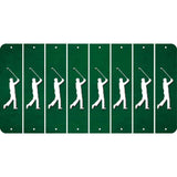 Green Oil Rubbed Cut Fun Strips (Set of 8) FEMALE GOLFER