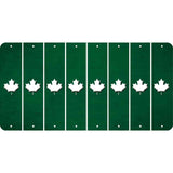 Green Oil Rubbed Cut Fun Strips (Set of 8) MAPLE LEAF