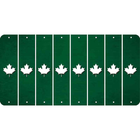 Green Oil Rubbed Cut Fun Strips (Set of 8) MAPLE LEAF