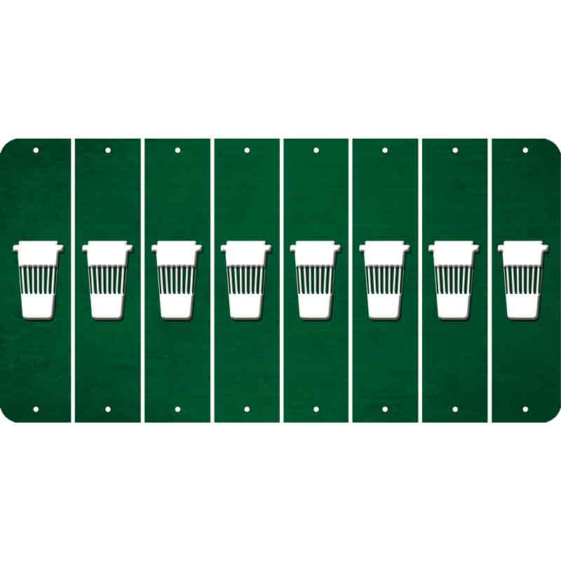 Green Oil Rubbed Cut Fun Strips (Set of 8) LATTE