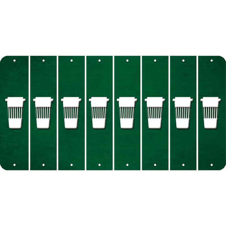 Green Oil Rubbed Cut Fun Strips (Set of 8) LATTE