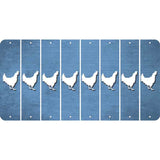 Light Blue Oil Rubbed Cut Fun Strips (Set of 8) CHICKEN