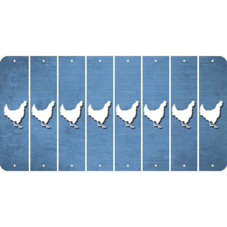 Light Blue Oil Rubbed Cut Fun Strips (Set of 8) CHICKEN