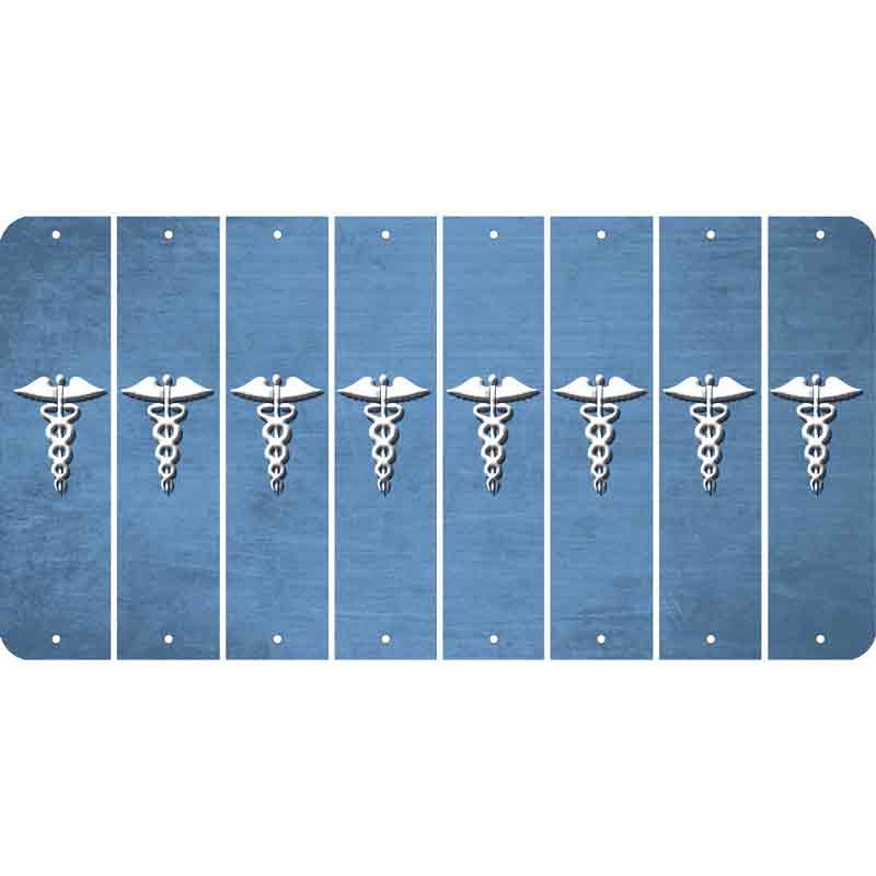 Light Blue Oil Rubbed Cut Fun Strips (Set of 8) CADUCEUS