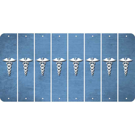 Light Blue Oil Rubbed Cut Fun Strips (Set of 8) CADUCEUS