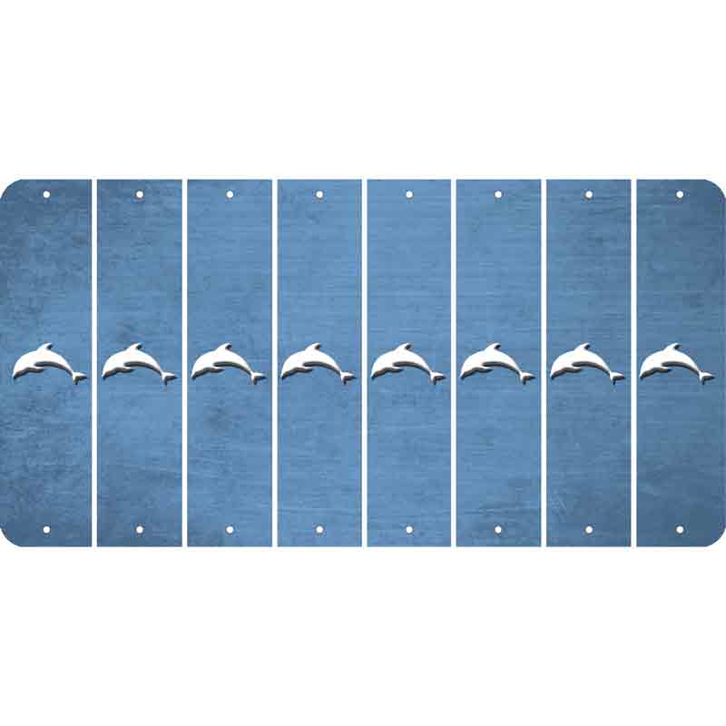 Light Blue Oil Rubbed Cut Fun Strips (Set of 8) DOLPHIN