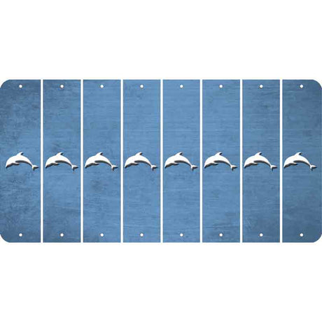 Light Blue Oil Rubbed Cut Fun Strips (Set of 8) DOLPHIN
