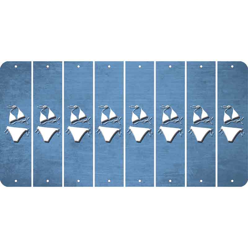 Light Blue Oil Rubbed Cut Fun Strips (Set of 8) BIKINI
