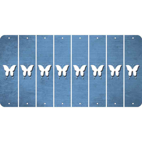 Light Blue Oil Rubbed Cut Fun Strips (Set of 8) BUTTERFLY