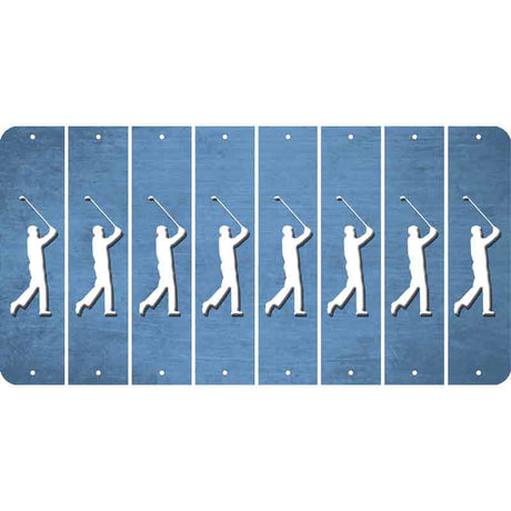 Light Blue Oil Rubbed Cut Fun Strips (Set of 8) FEMALE GOLFER