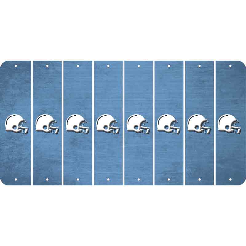 Light Blue Oil Rubbed Cut Fun Strips (Set of 8) FOOTBALL HELMET