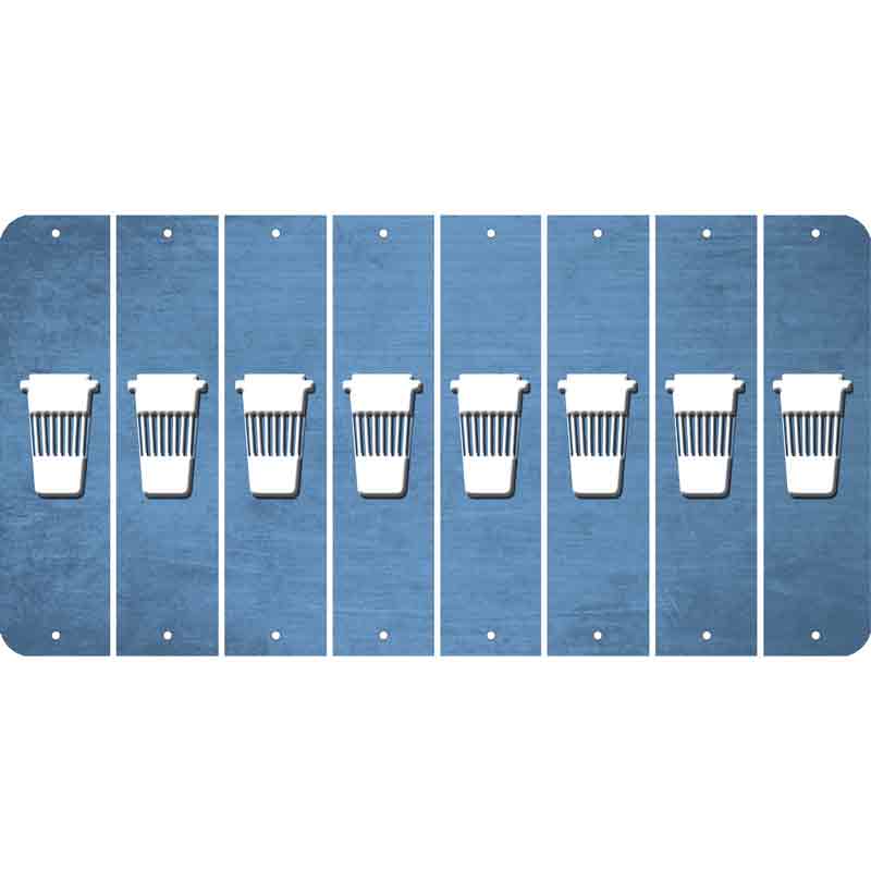 Light Blue Oil Rubbed Cut Fun Strips (Set of 8) LATTE