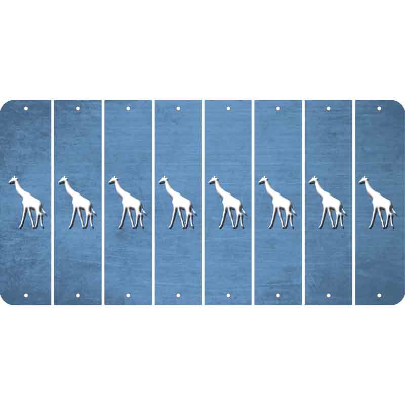 Light Blue Oil Rubbed Cut Fun Strips (Set of 8) GIRAFFE