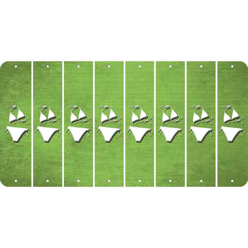 Lime Green Oil Rubbed Cut Fun Strips (Set of 8) BIKINI