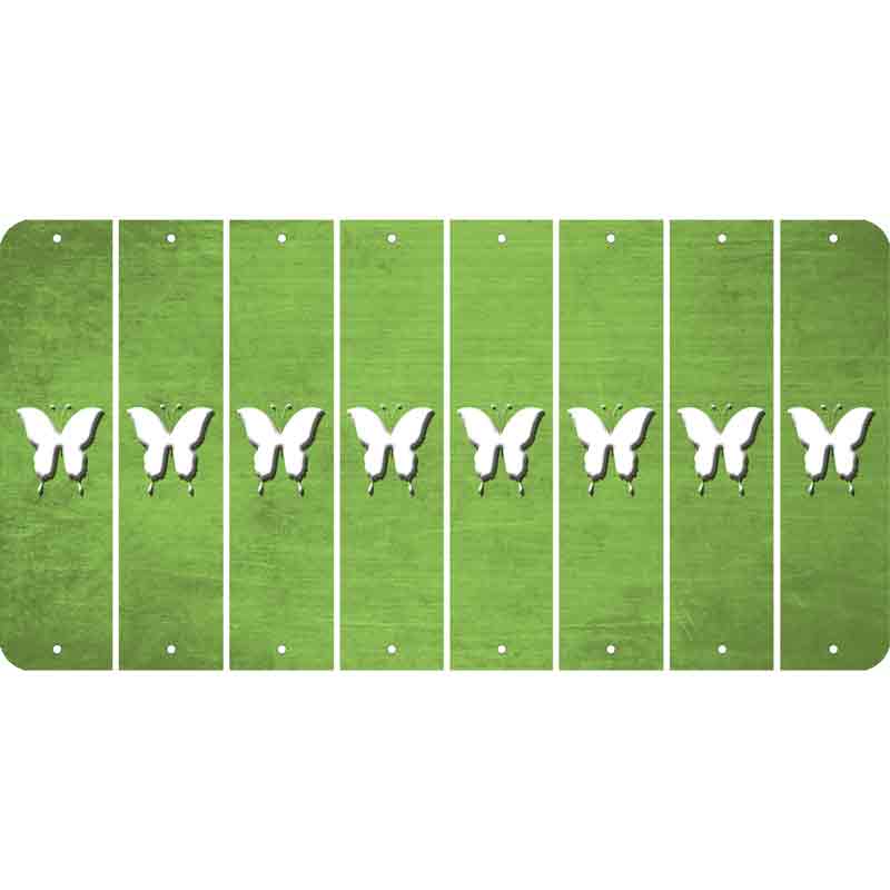 Lime Green Oil Rubbed Cut Fun Strips (Set of 8) BUTTERFLY