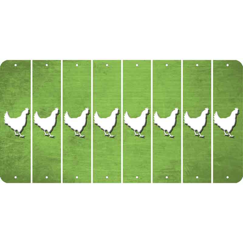 Lime Green Oil Rubbed Cut Fun Strips (Set of 8) CHICKEN