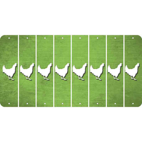 Lime Green Oil Rubbed Cut Fun Strips (Set of 8) CHICKEN