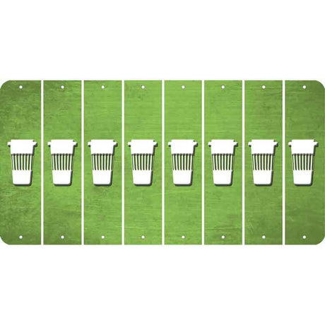 Lime Green Oil Rubbed Cut Fun Strips (Set of 8) LATTE