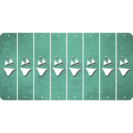 Mint Oil Rubbed Cut Fun Strips (Set of 8) BIKINI