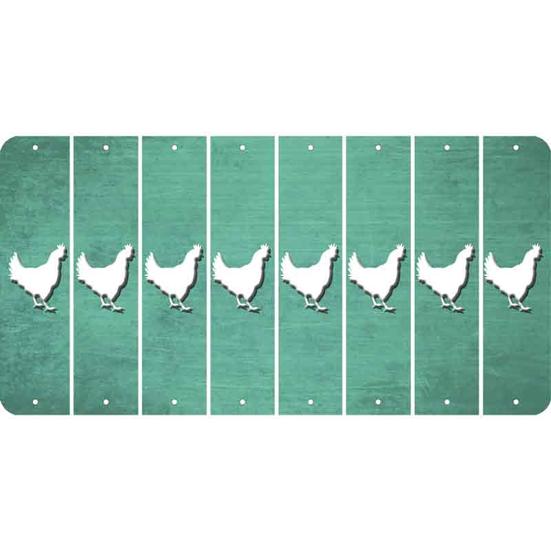Mint Oil Rubbed Cut Fun Strips (Set of 8) CHICKEN