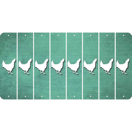 Mint Oil Rubbed Cut Fun Strips (Set of 8) CHICKEN